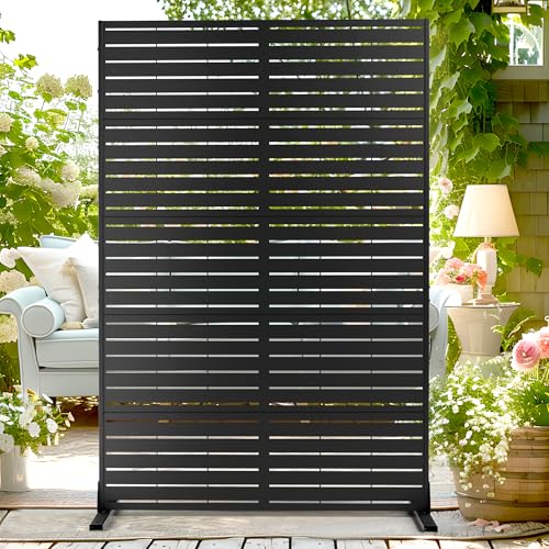72" H×44" W Metal Outdoor Privacy Screen Freestanding