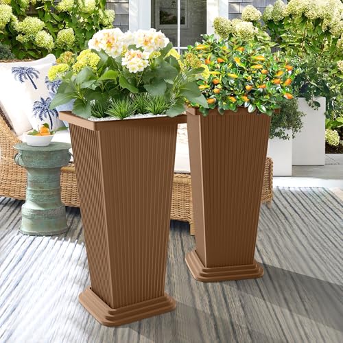 TUYOHW Set of 2 Tall Planters